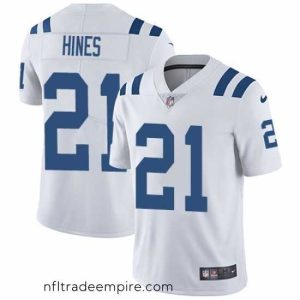 Alluring Nike Colts #21 Nyheim Hines White Mens Stitched NFL Vapor Untouchable Limited Jersey