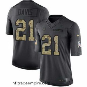 Exquisite Nike Colts #21 Vontae Davis Black Mens Stitched NFL Limited 2016 Salute to Service Jersey