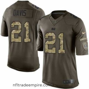 Stunning Nike Colts #21 Vontae Davis Green Stitched NFL Limited Salute to Service Jersey