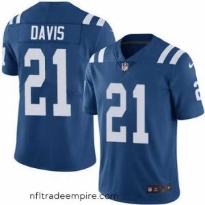 Exquisite Nike Colts 21 Vontae Davis Royal Vapor Untouchable Limited Jersey