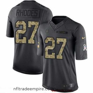 Superb Nike Colts 27 Xavier Rhodes Black Stitched NFL Limited 2016 Salute to Service Jersey