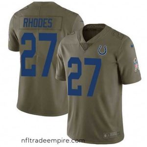 Superb Nike Colts 27 Xavier Rhodes Olive Stitched NFL Limited 2017 Salute To Service Jersey