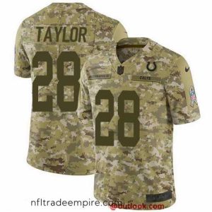 Charming Nike Colts 28 Jonathan Taylor Camo Stitched NFL Limited 2018 Salute To Service Jersey