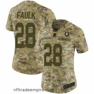 Delightful Nike Colts #28 Marshall Faulk Camo Stitched NFL Limited 2018 Salute to Service Jersey