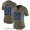 Alluring Nike Colts #28 Marshall Faulk Olive Womens Stitched NFL Limited 2017 Salute to Service Jersey