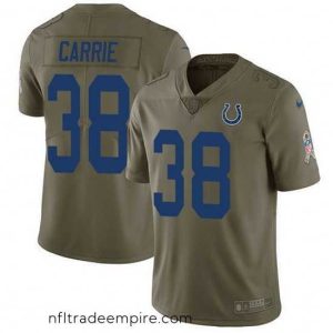 Alluring Nike Colts 38 T J  Carrie Olive Stitched NFL Limited 2017 Salute To Service Jersey