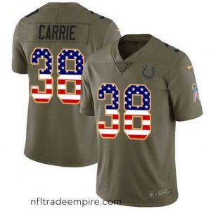 Enchanting Nike Colts 38 T J  Carrie Olive USA Flag Stitched NFL Limited 2017 Salute To Service Jersey