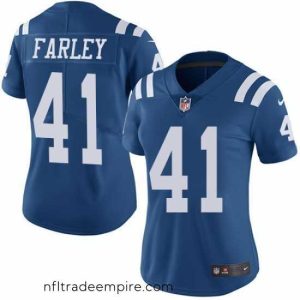 Stunning Nike Colts #41 Matthias Farley Royal Blue Team Color Womens Stitched NFL Vapor Untouchable Limited Jersey
