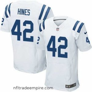 Stunning Nike Colts #42 Nyheim Hines White Mens Stitched NFL Elite Jersey