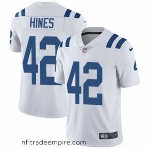 Enchanting Nike Colts #42 Nyheim Hines White Mens Stitched NFL Vapor Untouchable Limited Jersey
