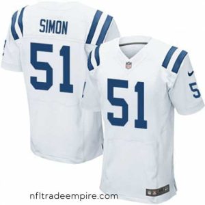 Gorgeous Nike Colts #51 John Simon White Mens Stitched NFL Elite Jersey