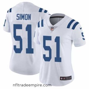 Delightful Nike Colts #51 John Simon White Womens Stitched NFL Vapor Untouchable Limited Jersey
