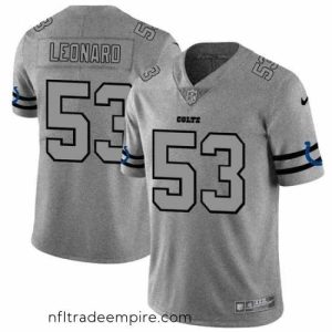 Gorgeous Nike Colts 53 Darius Leonard 2019 Gray Gridiron Gray Vapor Untouchable Limited Jersey