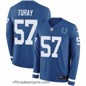 Alluring Nike Colts 57 Kemoko Turay Royal Blue Team Color s Stitched NFL Limited Therma Long Sleeve Jersey