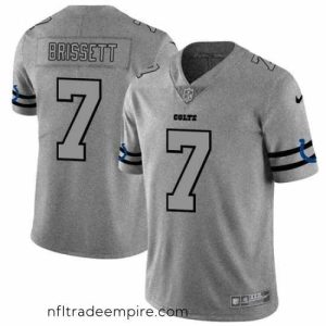 Gorgeous Nike Colts 7 Jacoby Brissett 2019 Gray Gridiron Gray Vapor Untouchable Limited Jersey
