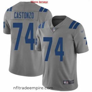 Charming Nike Colts 74 Anthony Castonzo Gray Stitched NFL Limited Inverted Legend Jersey