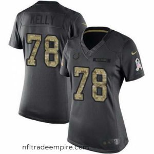 Magnificent Nike Colts #78 Ryan Kelly Black Womens Stitched NFL Limited 2016 Salute to Service Jersey