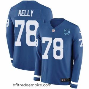 Stunning Nike Colts 78 Ryan Kelly Royal Blue Team Color s Stitched NFL Limited Therma Long Sleeve Jersey