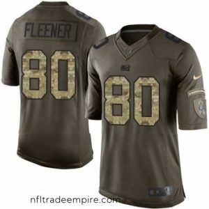 Exquisite Nike Colts #80 Coby Fleener Green Stitched NFL Limited Salute to Service Jersey