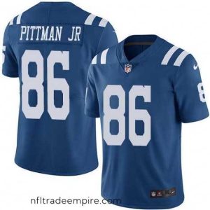 Alluring Nike Colts 86 Michael Pittman Jr  Royal Blue Stitched NFL Limited Rush Jersey
