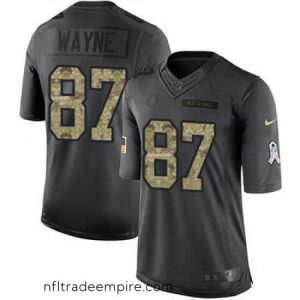 Charming Nike Colts #87 Reggie Wayne Black Mens Stitched NFL Limited 2016 Salute to Service Jersey