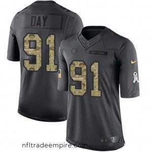 Gorgeous Nike Colts 91 Sheldon Day Black Stitched NFL Limited 2016 Salute to Service Jersey