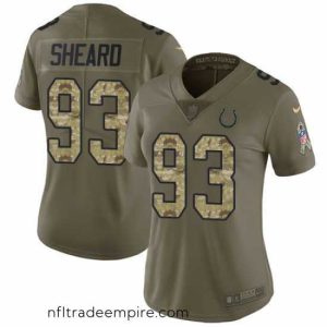 Alluring Nike Colts #93 Jabaal Sheard Olive Camo Womens Stitched NFL Limited 2017 Salute to Service Jersey