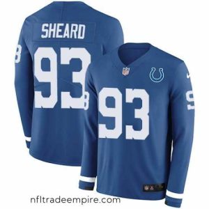 Magnificent Nike Colts 93 Jabaal Sheard Royal Blue Team Color s Stitched NFL Limited Therma Long Sleeve Jersey