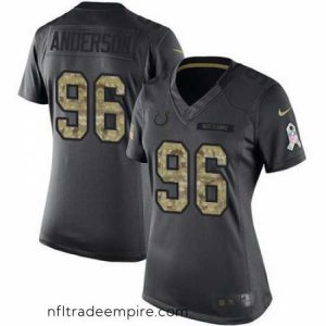 Enchanting Nike Colts #96 Henry Anderson Black Womens Stitched NFL Limited 2016 Salute to Service Jersey