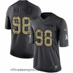 Stunning Nike Colts #98 Robert Mathis Black Mens Stitched NFL Limited 2016 Salute to Service Jersey