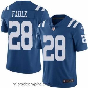 Irresistible Nike Colts Marshall Faulk Royal Color Rush Limited Jersey