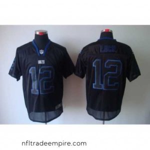 Gorgeous Nike Indianapolis Colts 12 Andrew Luck Black Elite Lights Out NFL Jersey