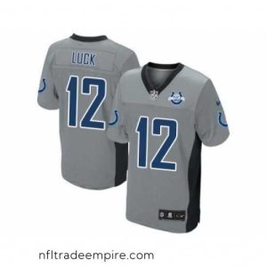 Delightful Nike Indianapolis Colts 12 Andrew Luck Grey Elite Shadow 30th Seasons Patch NFL Jersey