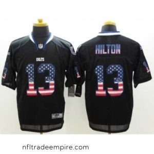 Alluring Nike Indianapolis Colts 13 T.Y. Hilton Black Elite USA Flag Fashion NFL Jersey