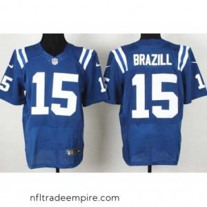 Gorgeous Nike Indianapolis Colts 15 LaVon Brazill Blue Elite NFL Jersey