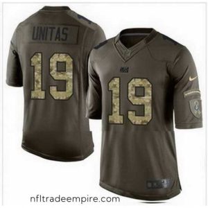 Delightful Nike Indianapolis Colts #19 Johnny Unitas Green Mens Stitched NFL Limited Salute To Service Jersey
