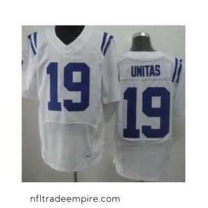 Gorgeous Nike Indianapolis Colts 19 Johnny Unitas White Elite NFL Jersey