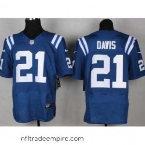 Gorgeous Nike Indianapolis Colts 21 Vontae Davis Blue Elite NFL Jersey