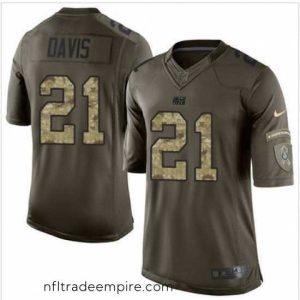 Magnificent Nike Indianapolis Colts #21 Vontae Davis Green 27s Stitched NFL Limited Salute to Service Jersey