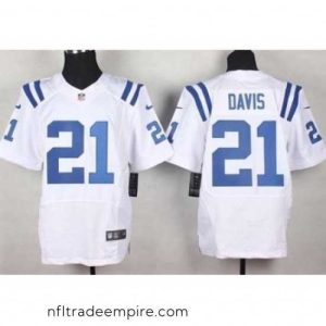 Exquisite Nike Indianapolis Colts 21 Vontae Davis White Elite NFL Jersey