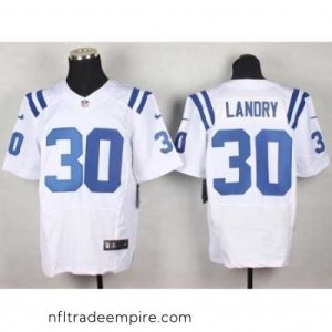 Superb Nike Indianapolis Colts 30 LaRon Landry White Elite NFL Jersey