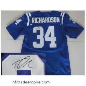Alluring Nike Indianapolis Colts 34 Trent Richardson Blue Elite Signed NFL Jersey