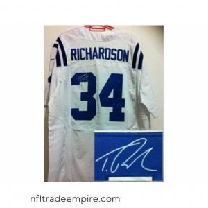 Charming Nike Indianapolis Colts 34 Trent Richardson White Elite Signed NFL Jersey