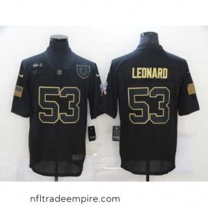 Magnificent Nike Indianapolis Colts 53 Darius Leonard Black 2020 Salute To Service Limited Jersey