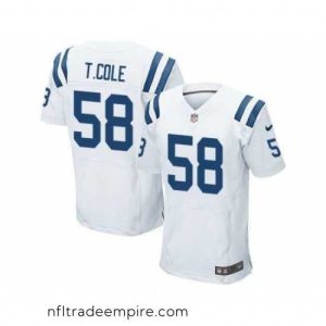 Stunning Nike Indianapolis Colts 58 Trent Cole White Elite NFL Jersey