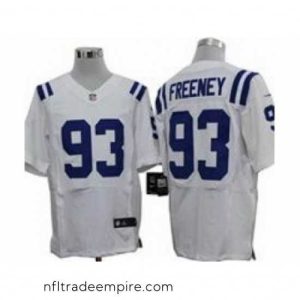 Magnificent Nike Indianapolis Colts 93 Dwight Freeney White Elite NFL Jersey