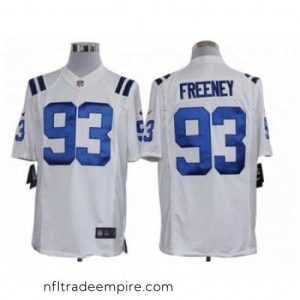 Magnificent Nike Indianapolis Colts 93 Dwight Freeney White Limited NFL Jersey