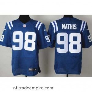 Stunning Nike Indianapolis Colts 98 Robert Mathis Blue Elite NFL Jersey