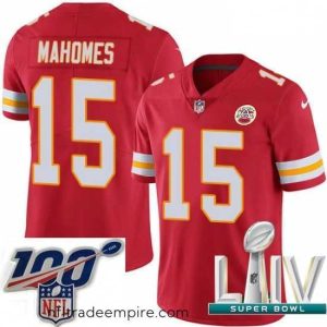 Gorgeous Nike Kansas City Chiefs #15 Patrick Mahomes Red Team Color 2020 Super Bowl LIV Stitched NFL Vapor Untouchable Limited Jersey