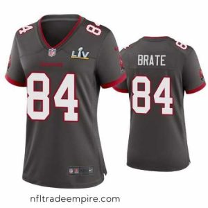 Exquisite Cameron Brate Buccaneers Pewter Super Bowl Lv Game Jersey